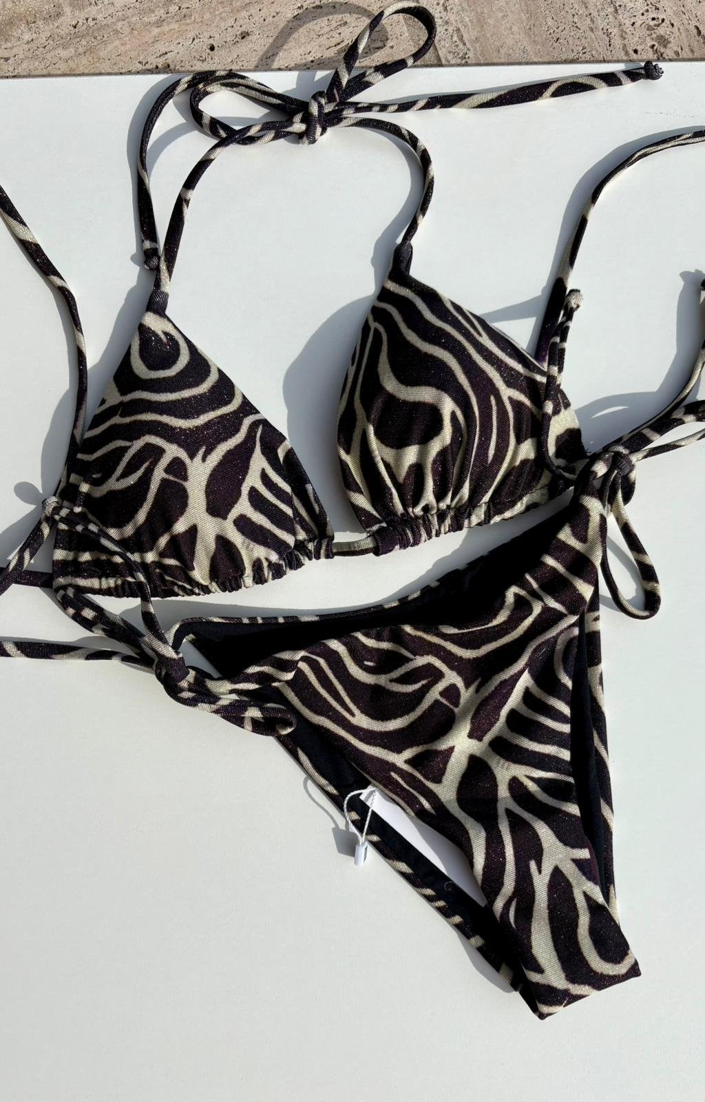 Bikini Kate Zebrato Lurex Bianco