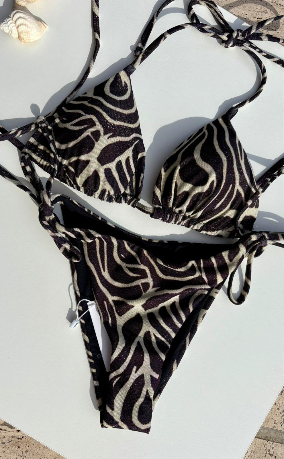 Bikini Kate Zebrato Lurex Bianco