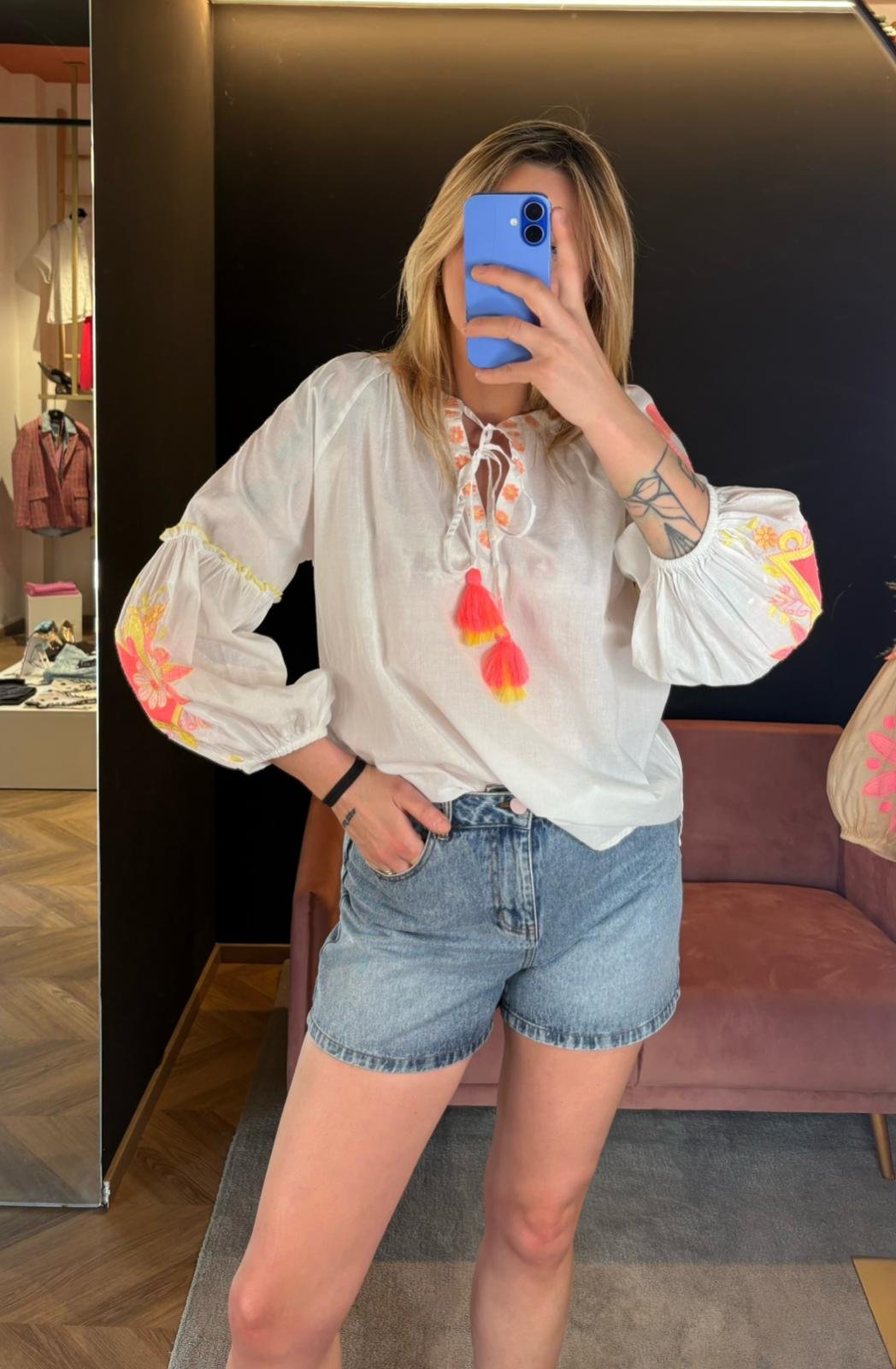 Blusa Phil Ricamata Cuore
