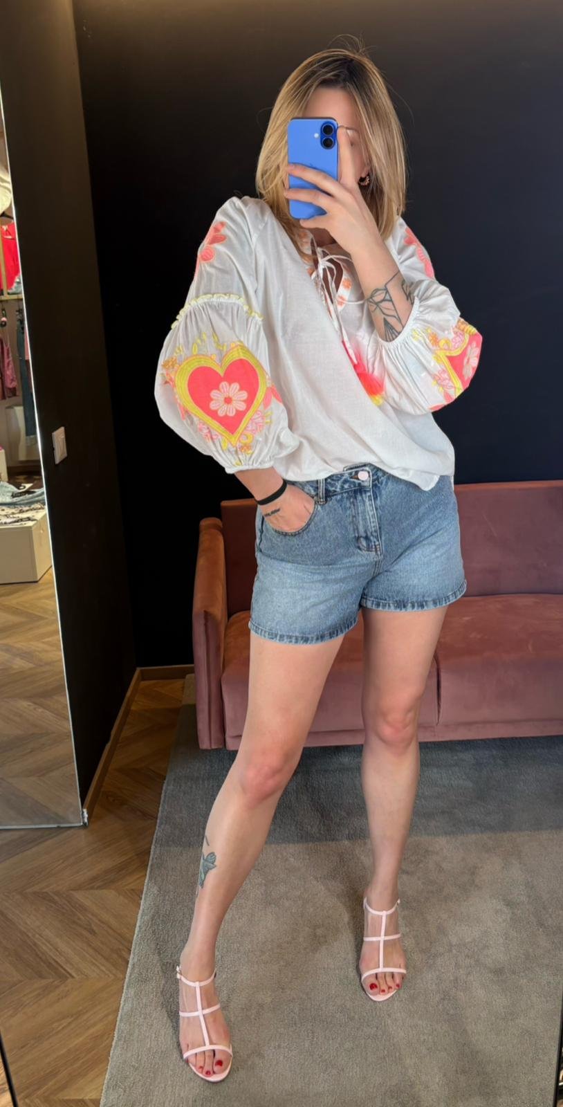Blusa Phil Ricamata Cuore