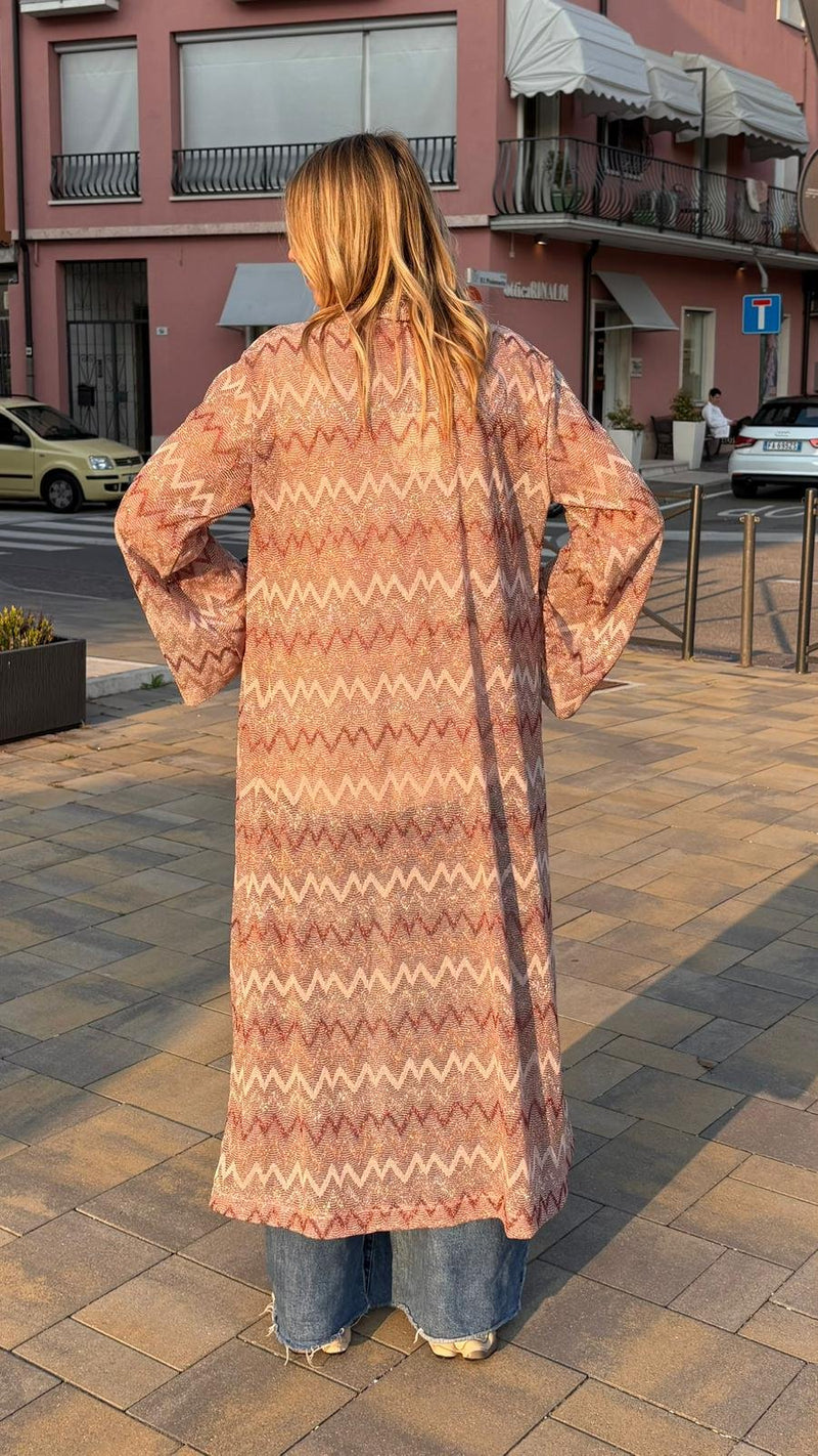 Maxi Kimono Lurex Zig Zag