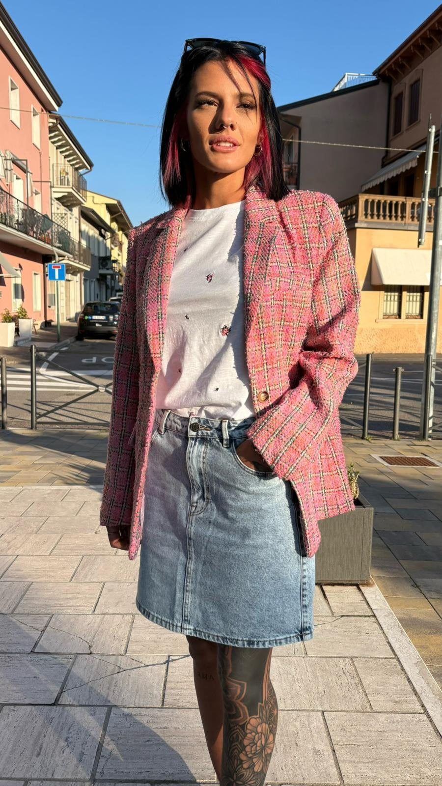 Blazer Rosa Check - Rosa