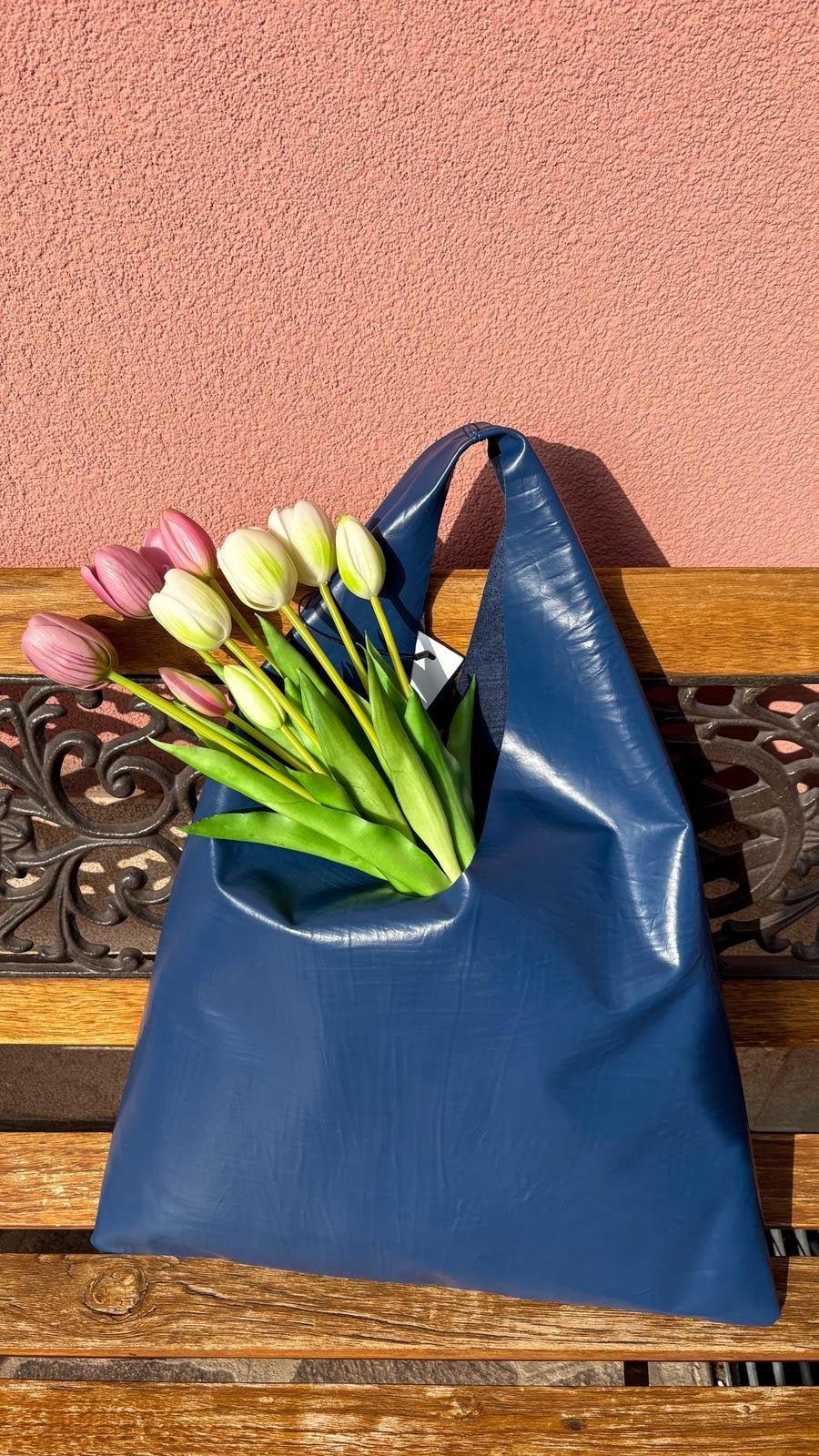 Borsa Hobo Morbida Blu Navy con Pochette