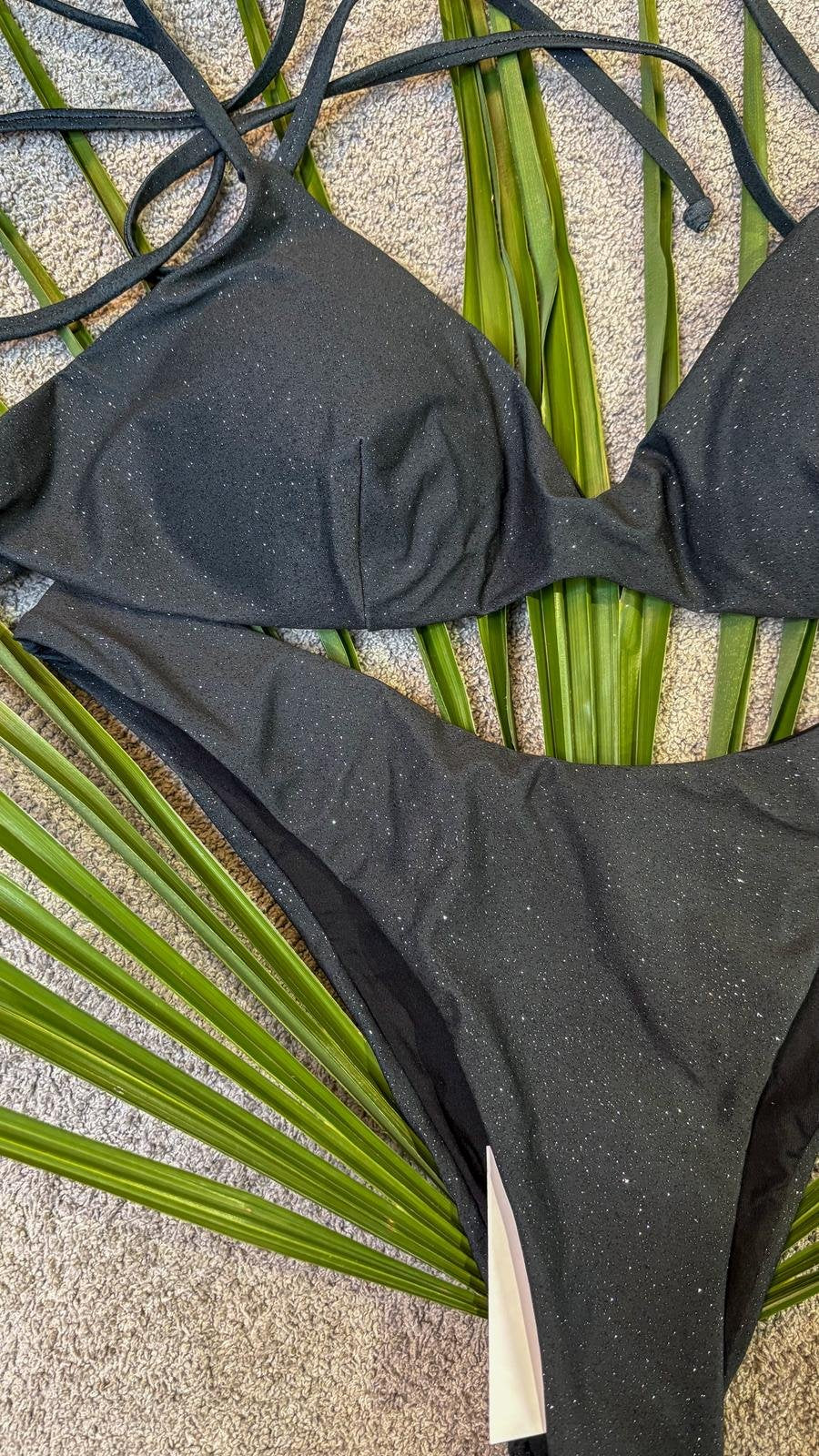 Bikini fascia nero lurex Tina