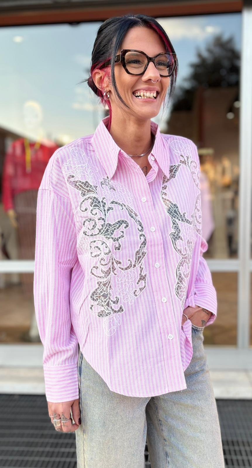 Camicia Rosa a righe